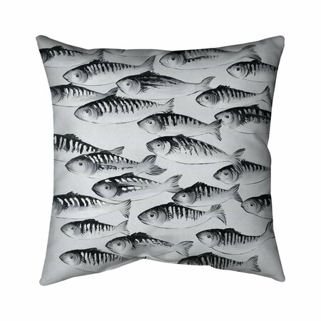 BEGIN HOME DECOR 20 x 20 in. Grey School of Fish-Double Sided Print Indoor Pillow 5541-2020-AN435